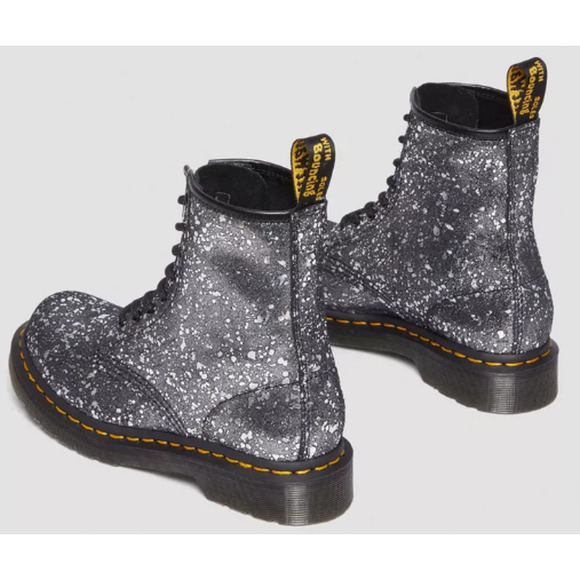 DR. MARTENS 1460 METALLIC SPLATTER SUEDE LACE UP BOOTS Size 8 - Picture 3 of 7